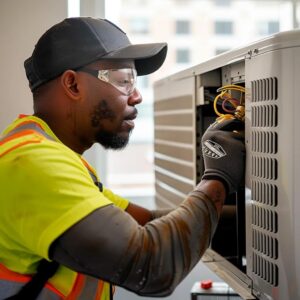 hvac-71a53e22-0ff7743c-5ce0-437a-a00e-4d4062be0134.webp HVAC technician cleaning air conditioning unit in NYC apartment for improved indoor air quality