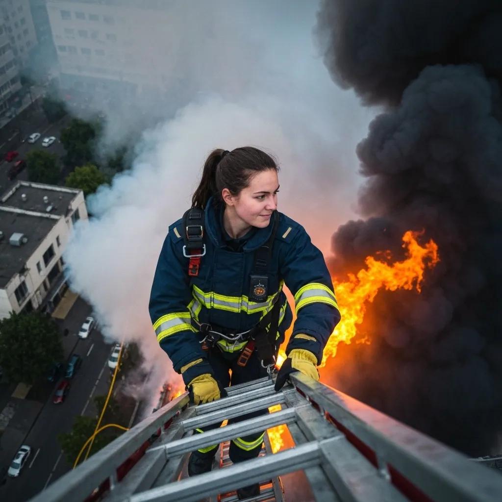Restoration technician assessing fire damage in a residential property