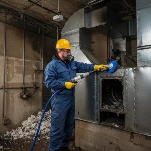 professional-technician-cleaning-a-furnace-area-affected-by-puff-back-showcasing-safety-and-restoration-efforts-e138d852-000a-464e-af17-9158d6e67e58.webp Professional technician cleaning a furnace area affected by puff back, showcasing safety and restoration efforts
